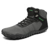 Botas barefoot de trekking color gris Saguaro Vitality V, calzado técnico respetuoso con suela de alta tracción para montaña.