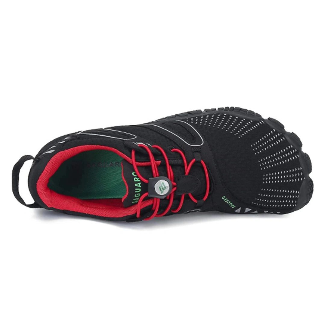 Saguaro Vitality IV rojas vista superior mostrando sistema ligero y respirable.