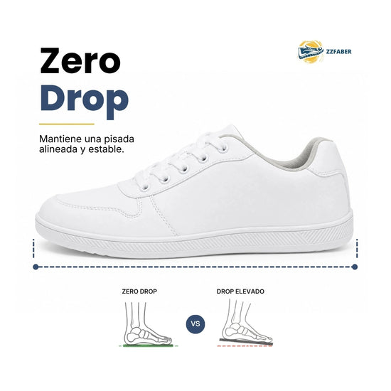 Zapatos de horma ancha para mujer ZZFABER Easy I blancos, zapatillas casuales con flexibilidad garantizada disponibles en Chile.