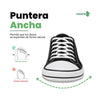 Zapatillas anchas de lona con puntera reforzada y horma anatómica para adultos.