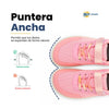 Zapatillas anchas para niña con horma anatómica que permite el libre movimiento de dedos.