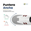 Vista superior de calzado barefoot para adulto ZZFABER Niza 2.0 blanco, mostrando su amplia puntera anatómica que evita la opresión de juanetes.